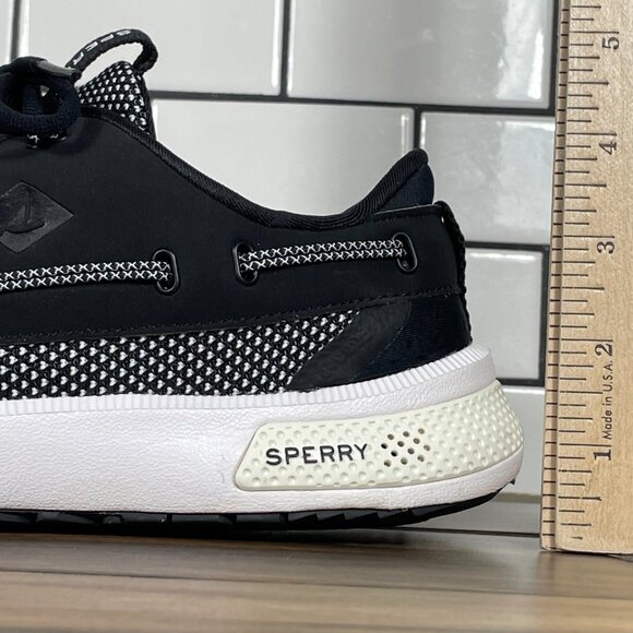 Sperry 7 Seas 3 Eye Womens Size 8.5 Shoes Black White Lightweight Sport Sneakers - Picture 12 of 15